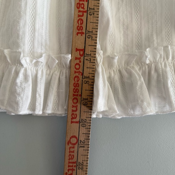CIDER NWT White Ruffle Vintage Style Cotton Dress With Lining Boho - Picture 11 of 11